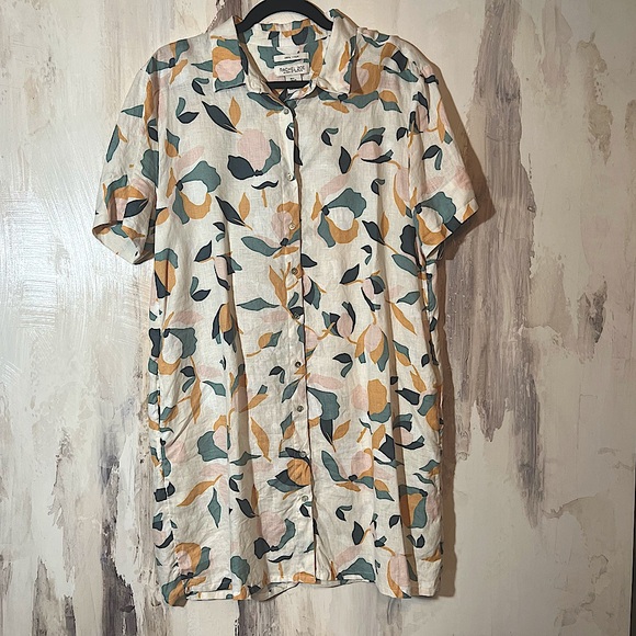 NWOT Rachel Zoe Linen Shirt Dress Size Large - Picture 1 of 5